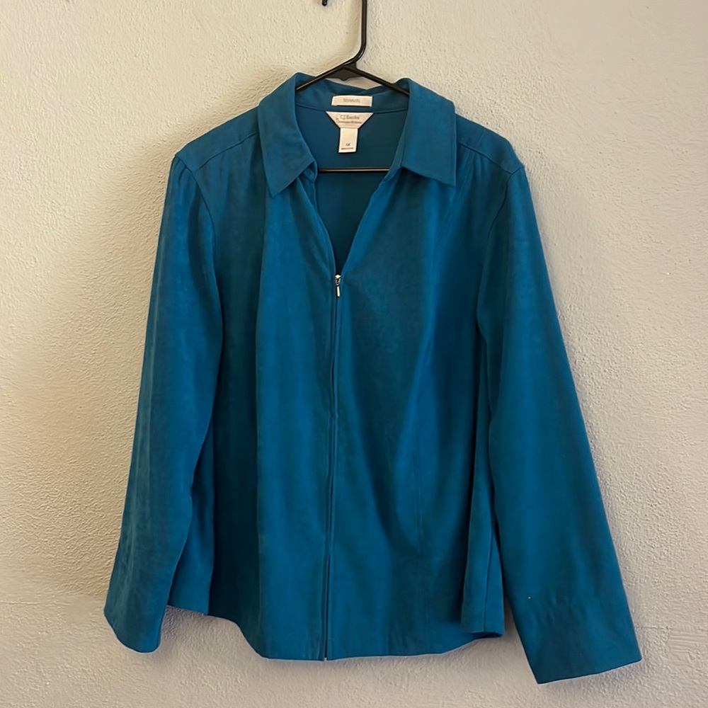 CJ banks velour zipper jacket, one X